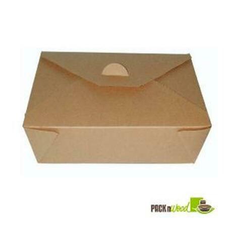 PACKNWOOD Brown Paper Meal Box - 8.46 x 6.3 x 2.52 in. 210BIO3K